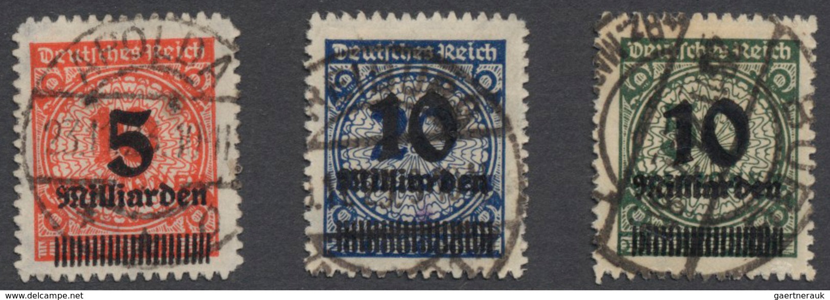 Deutsches Reich - Inflation: 1923, 5 Milld. Auf 10 Mill., 10 Milld. Auf 20 Mill. Und 10 Mill. Auf 50 - Lettres & Documents