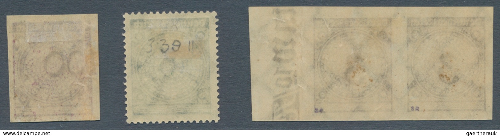 Deutsches Reich - Weimar: 1923, Freimarken Rentenpfennig, 3 Pfg. Im Ungezähnten Waagerechten Randpaa - Unused Stamps