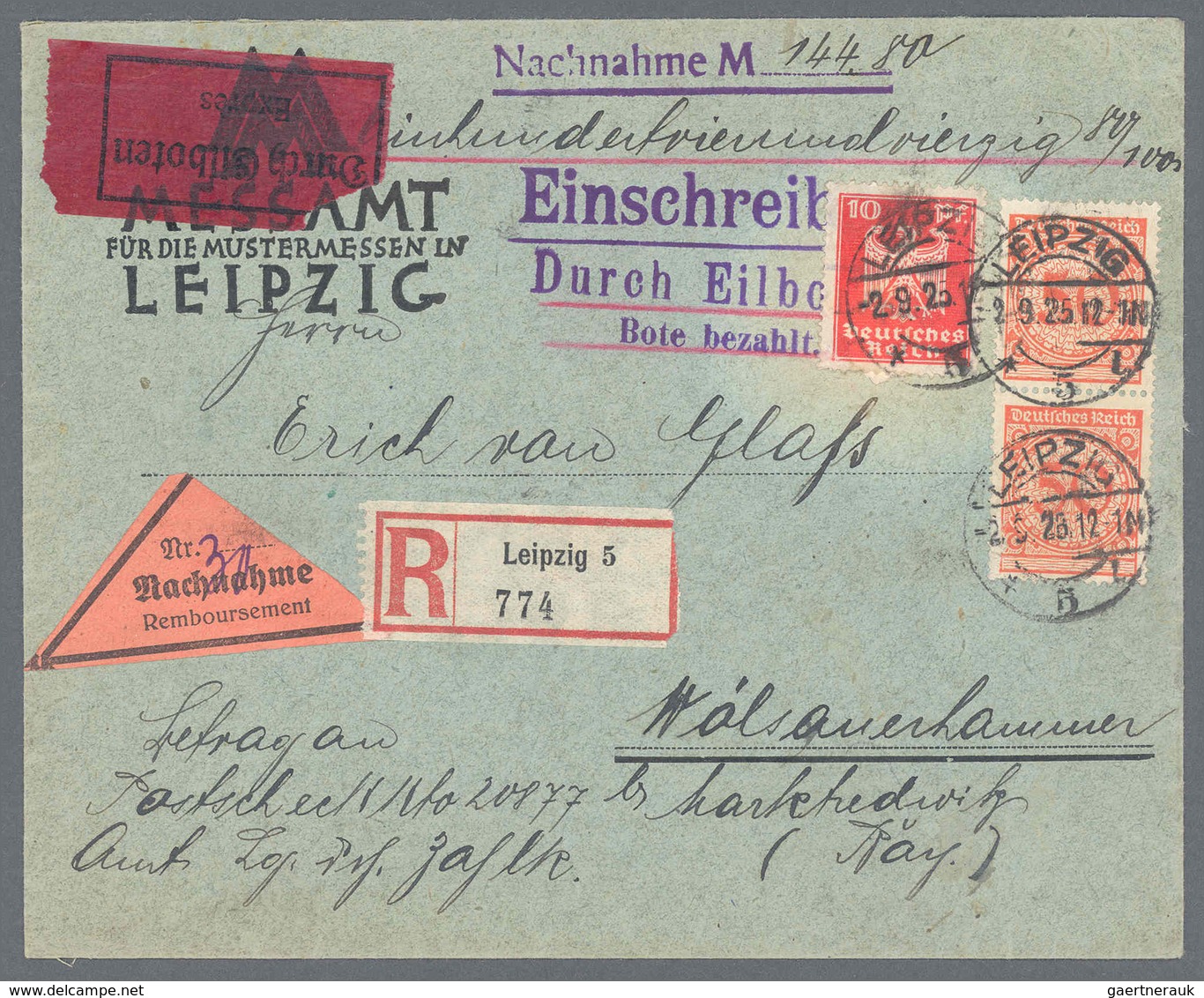 Deutsches Reich - Weimar: 1925, Fern-Brief Per Eilboten-Landzustellung/Einschreiben/Nachnahme, Porto - Unused Stamps