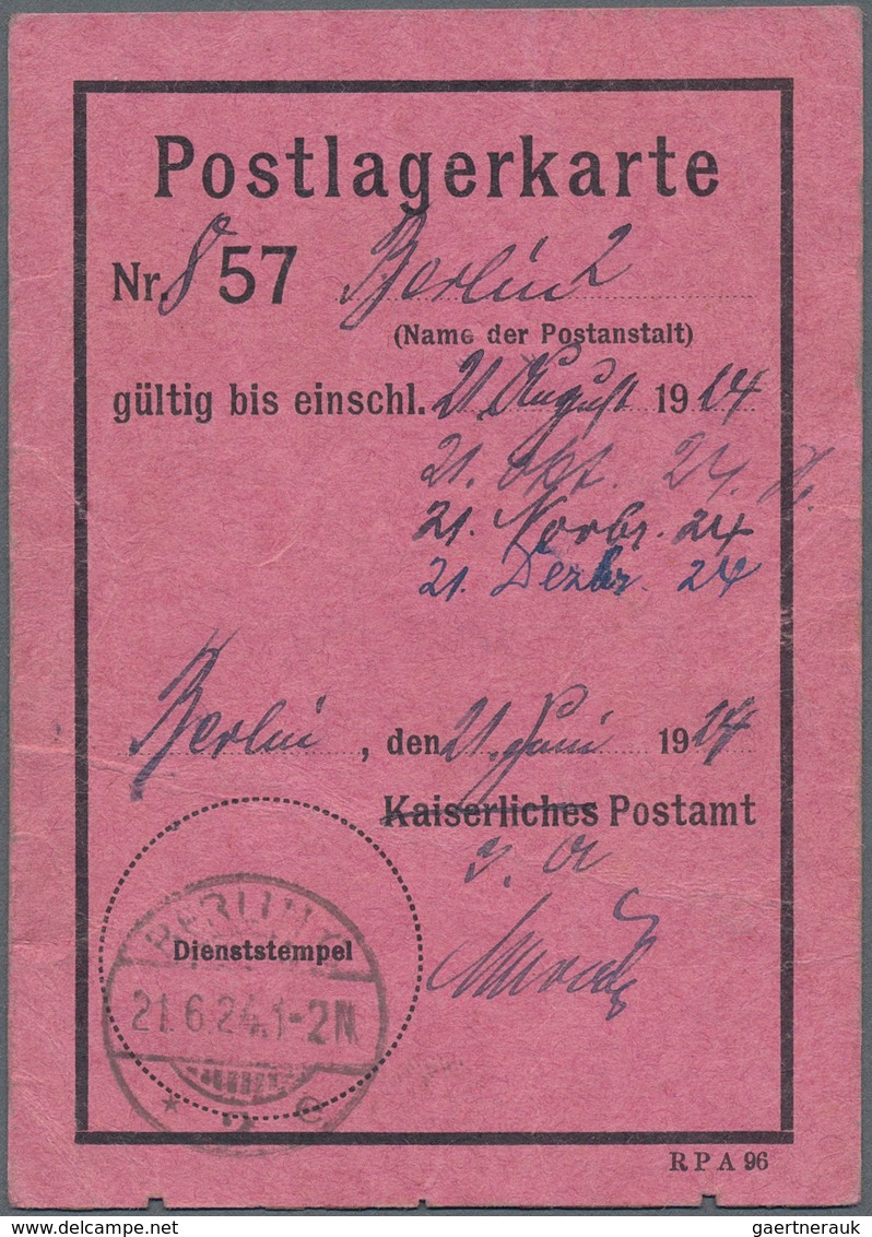 Deutsches Reich - Weimar: 1924, Postlagerkarte Aus Berlin Mehrfach Verlängert, Dazu Drucksache Ab Ei - Unused Stamps