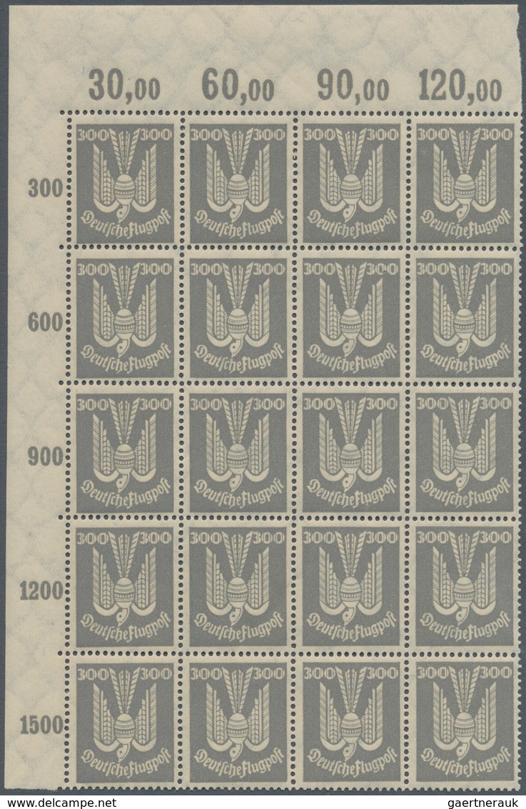 Deutsches Reich - Weimar: 1924. Flugpost Holztaube (IV): 20 Komplette, Postfrische Sätze, In Einheit - Neufs