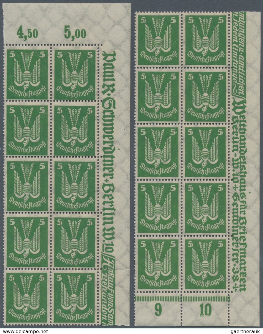 Deutsches Reich - Weimar: 1924. Flugpost Holztaube (IV): 20 komplette, postfrische Sätze, in Einheit