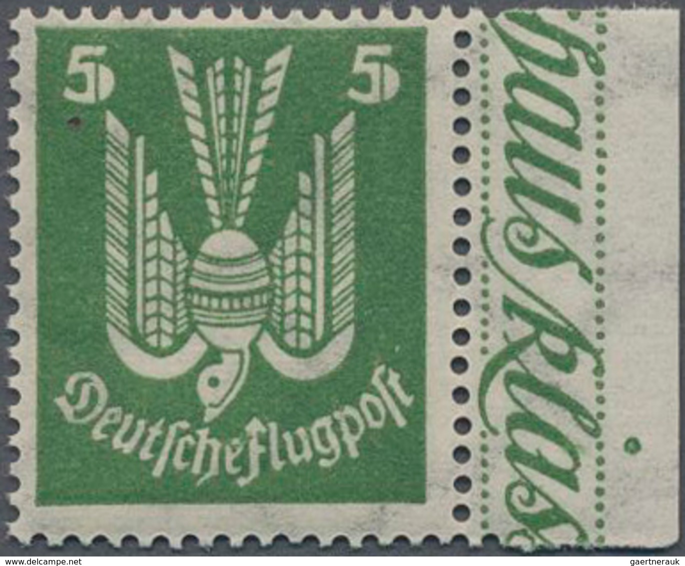 Deutsches Reich - Weimar: 1924, 5 Pfg. "Flugpostmarke Holztaube" Postfrisches Ungefaltetes Oberrands - Neufs