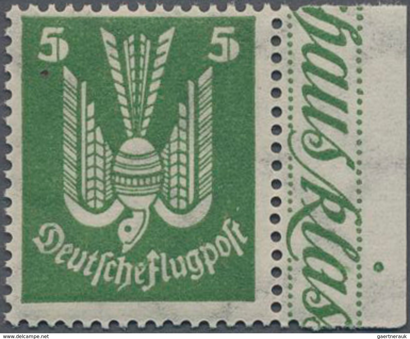 Deutsches Reich - Weimar: 1924, 5 Pfg. "Flugpostmarke Holztaube" Postfrisches Ungefaltetes Oberrands - Ungebraucht