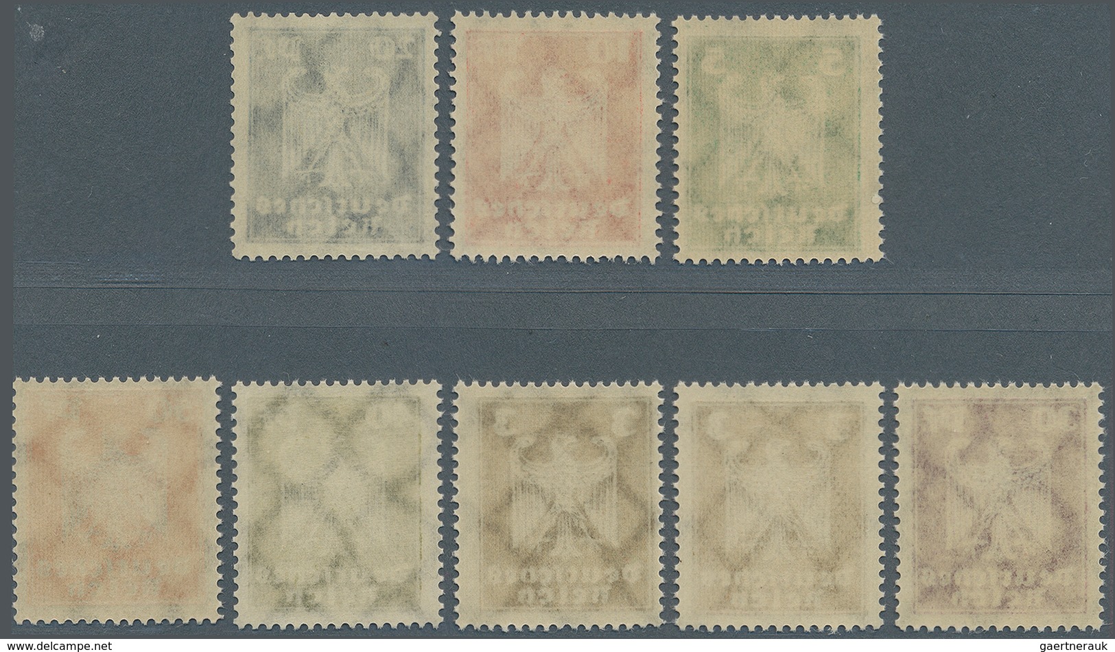 Deutsches Reich - Weimar: 1924, Postfrischer Luxussatz "Neuer Reichsadler", 3 Pfg. In Beiden Farben - Unused Stamps