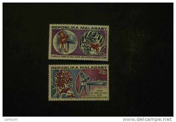 Malagasy C124-25 Cpl MNH Table Tennis 1974 A04s - Madagascar (1960-...)