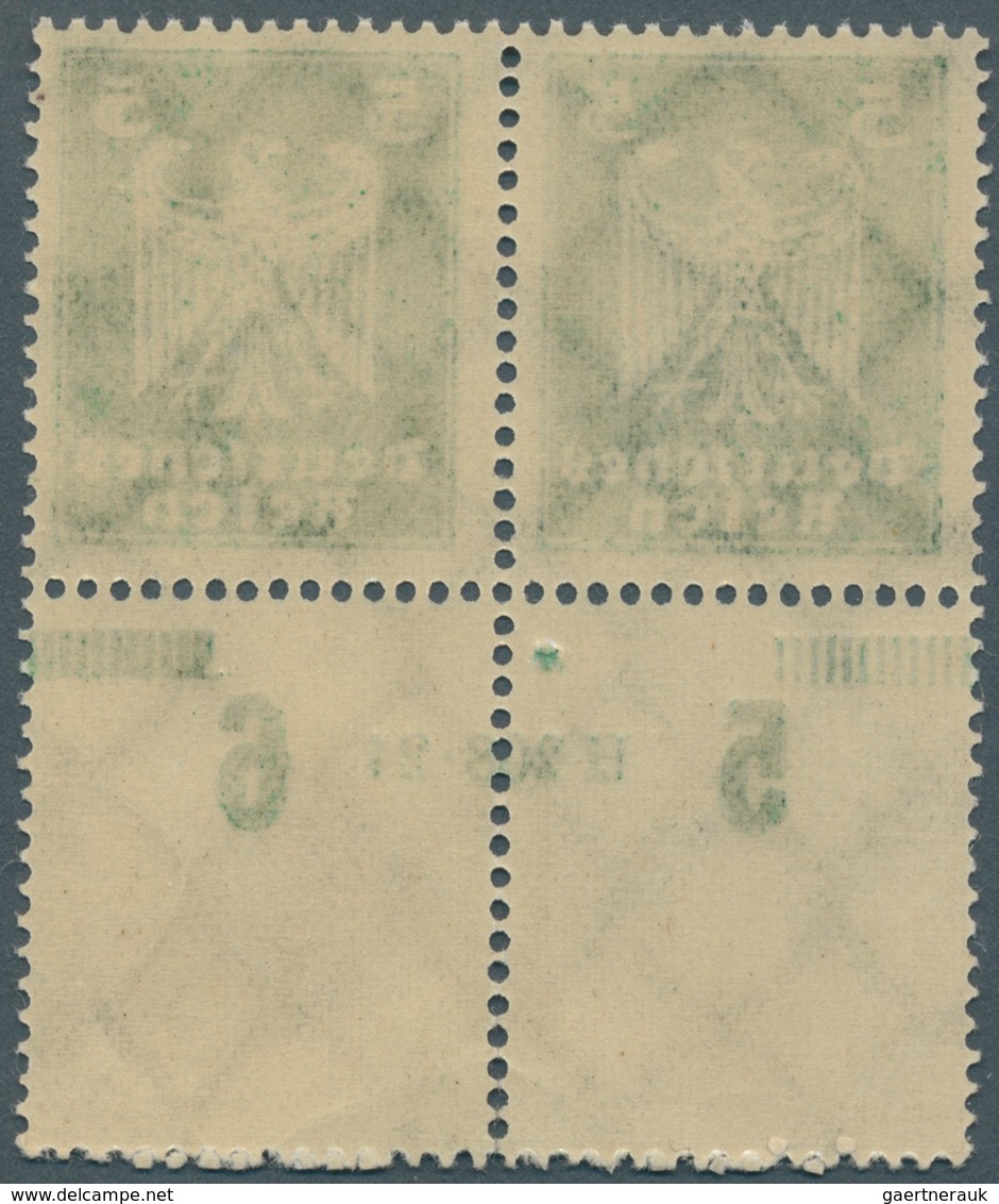 Deutsches Reich - Weimar: 1924, 5 Pfg. Reichsadler Im Waagerechten Unterrandpaar, Dieser Komplett Du - Unused Stamps