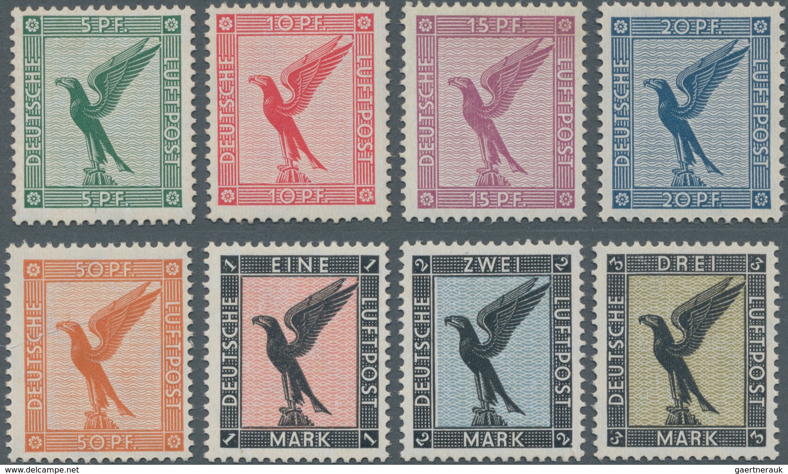 Deutsches Reich - Weimar: 1926, Flugpost 5 Pfg. - 3 Mk., Dabei 15 Pfg. Mit Falz. - Unused Stamps