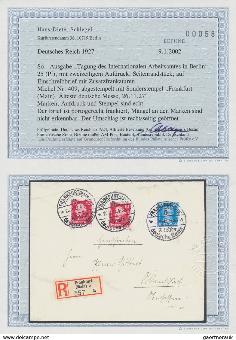 Deutsches Reich - Weimar: 1927, Tagung Des. Int. Arbeitsamtes: 8 Pf Schwarzopalgrün U. 15 Pf Zinnobe - Unused Stamps