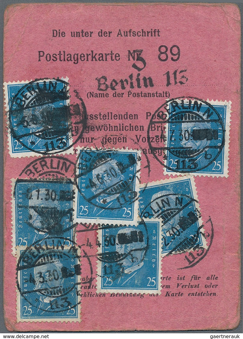 Deutsches Reich - Weimar: 1930, 25 Pfg. Reichspräsident Hindenburg 7x Auf Einer Enorm Seltenen Roten - Unused Stamps