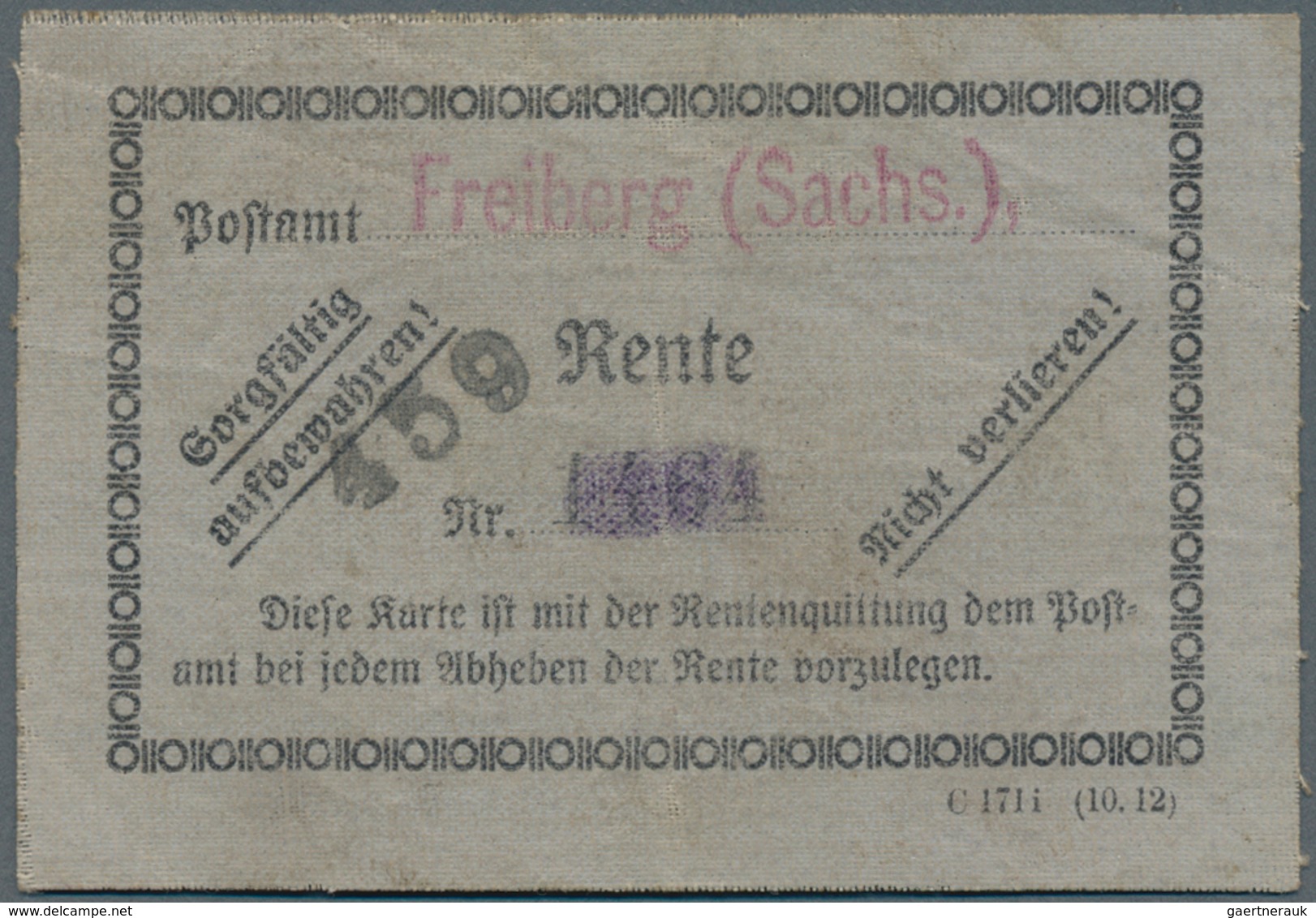 Deutsches Reich - Weimar: 1929, "Doppel Einer Rentenkarte" Mit EF 25 Pf. Reichspräsidenten, Mit Stpl - Unused Stamps