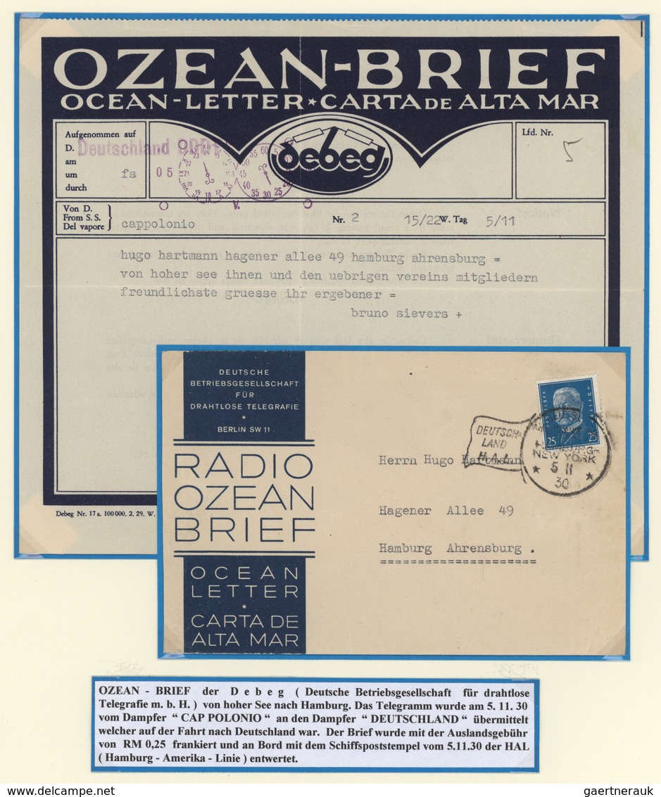 Deutsches Reich - Weimar: 1930: Oceanbrief Mit Inhalt, Absender "Deutsche Betriebsgesellschaft Für D - Unused Stamps