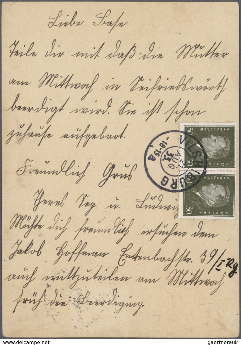 Deutsches Reich - Weimar: 1933, Ganzsachenkarte 6 Pfg. Ebert Mit Zusatzfrankatur Von Insgesamt 80 Pf - Unused Stamps