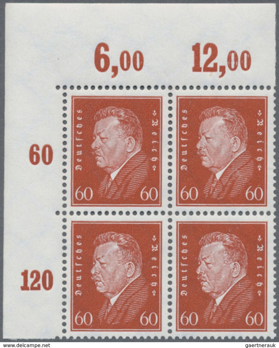 Deutsches Reich - Weimar: 1931, 60 Pf. Reichspräsidenten, Einwandfrei Postfrischer Viererblock Aus D - Unused Stamps