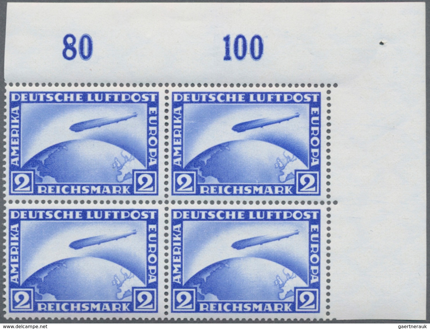 Deutsches Reich - Weimar: 1928, Zeppelin 2-4 RM Ohne Aufdruck, Einwandfrei Postfrisch Im Viererblock - Unused Stamps