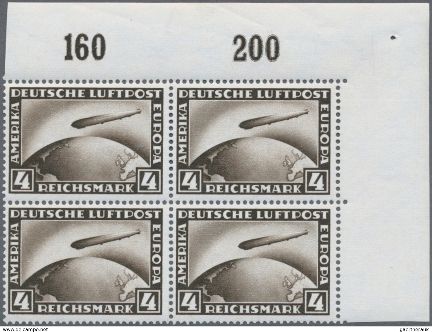 Deutsches Reich - Weimar: 1928, Zeppelin 2-4 RM Ohne Aufdruck, Einwandfrei Postfrisch Im Viererblock - Neufs