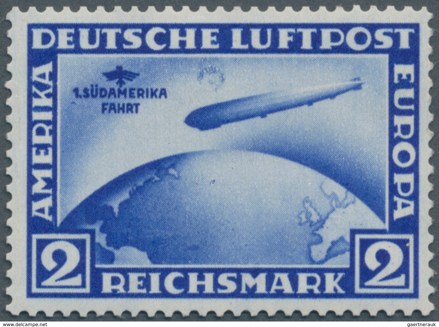 Deutsches Reich - Weimar: 1930. 2 RM Zeppelin - Südamerikafahrt Mit Seltenem Plattenfehler "Mond übe - Unused Stamps