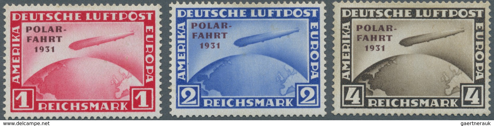 Deutsches Reich - Weimar: 1931, Polarfahrt, Kompletter Satz 1 RM Bis 4 RM, Lt. Attestkopie Grabowski - Unused Stamps