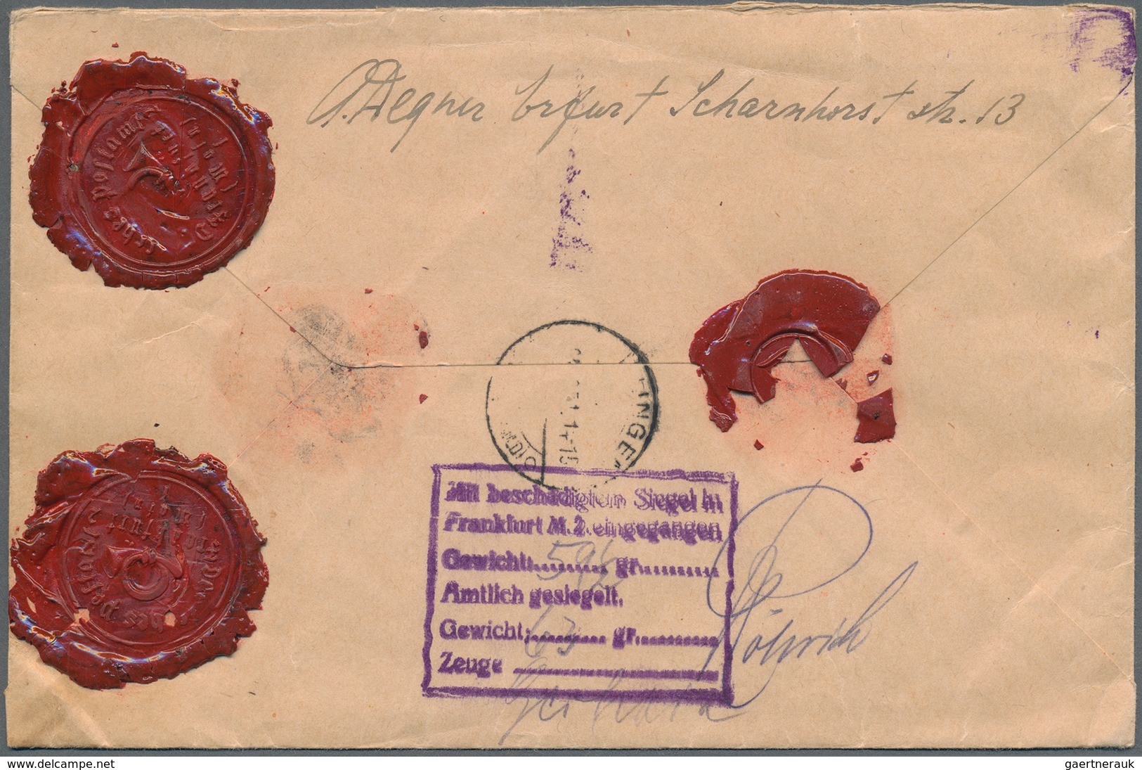 Deutsches Reich - Weimar: 1931, 1 RM Lilarot "Polarfahrt", Einzelfrankatur Auf Wertbrief (60 1/2 Gra - Unused Stamps