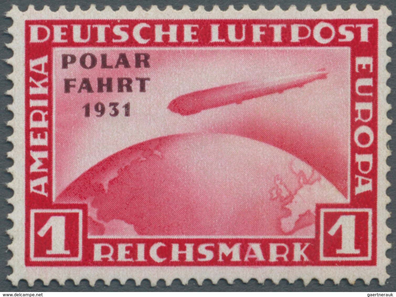 Deutsches Reich - Weimar: 1931, 1 RM Polarfahrt Mit Abart "fehlender Bindestrich", Ungebraucht Mit F - Unused Stamps