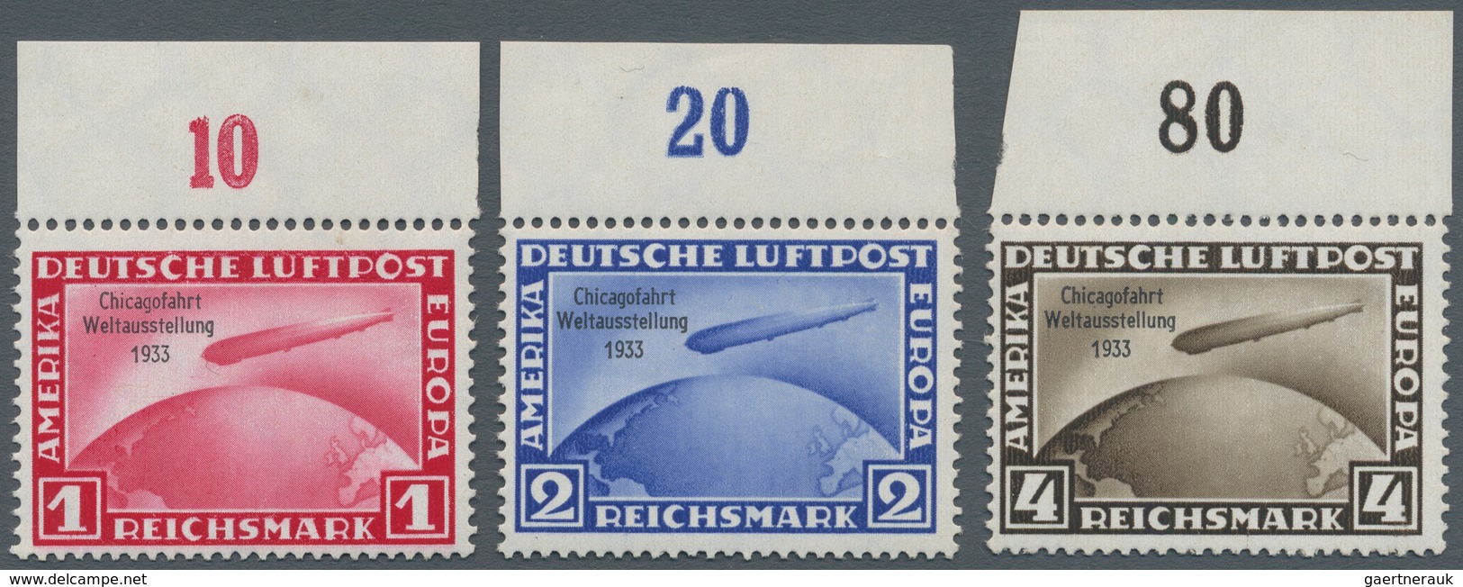 Deutsches Reich - 3. Reich: 1933, 1 - 4 M. Zeppelin Chicagofahrt, Kompletter Satz In Tadellos Postfr - Briefe U. Dokumente