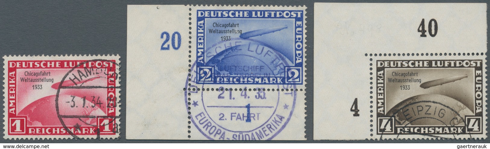 Deutsches Reich - 3. Reich: 1933, 1 - 4 M. Zeppelin Chicagofahrt, Kompletter Satz In Tadelloser Gest - Lettres & Documents