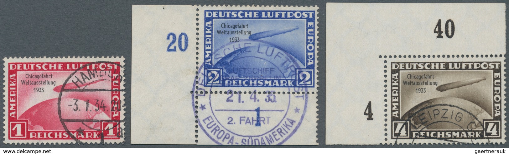 Deutsches Reich - 3. Reich: 1933, 1 - 4 M. Zeppelin Chicagofahrt, Kompletter Satz In Tadelloser Gest - Briefe U. Dokumente