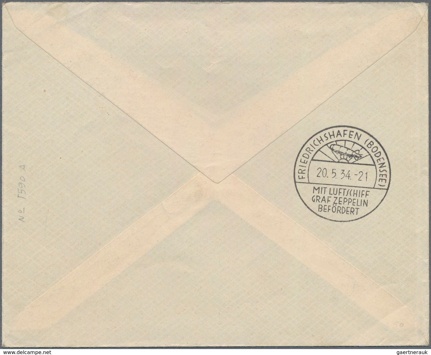 Deutsches Reich - 3. Reich: 1934. Original Cover Flown On The Graf Zeppelin LZ127 Airship's 1934 Deu - Briefe U. Dokumente