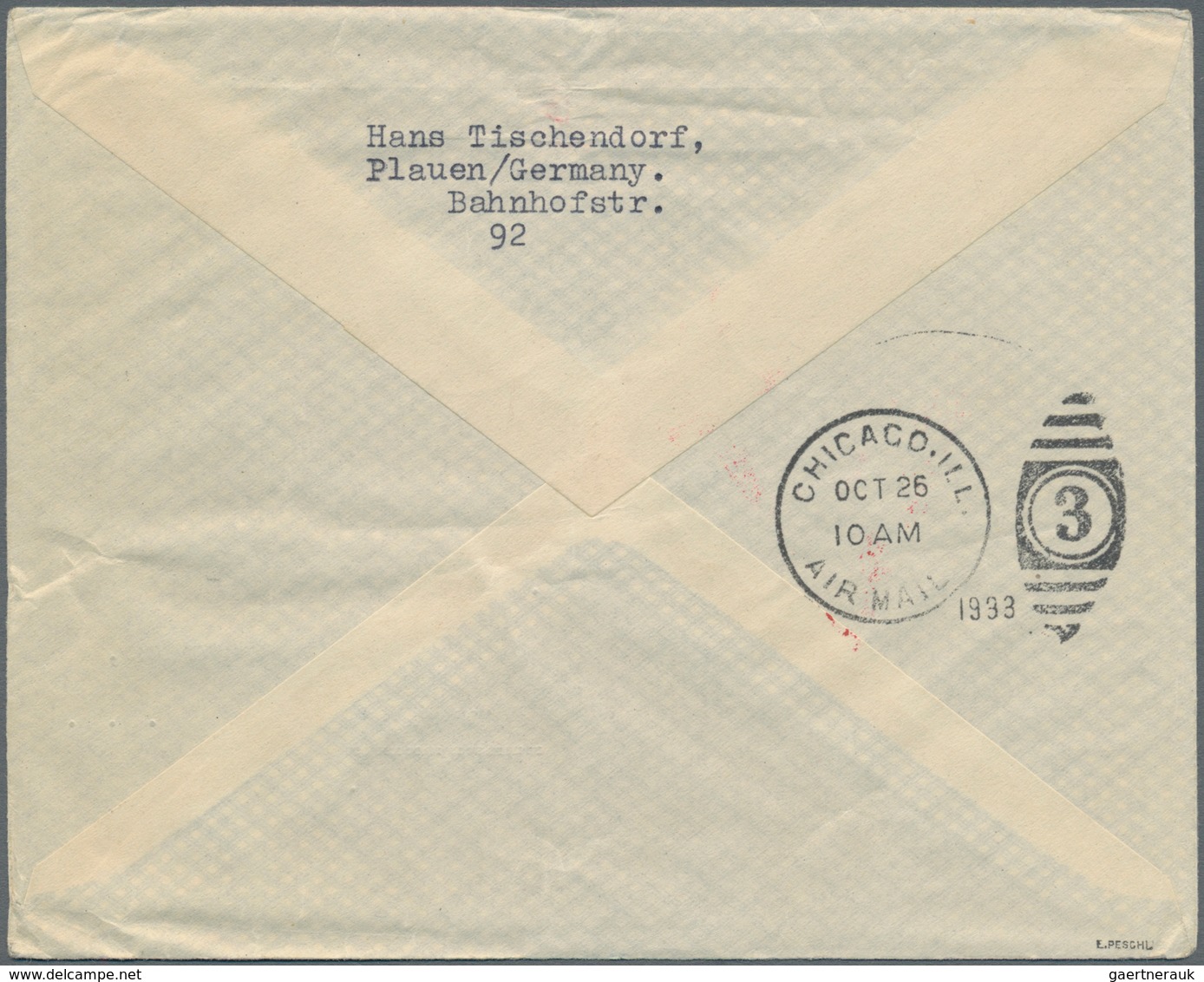 Deutsches Reich - 3. Reich: 1933, 1 RM Chicagofahrt , Zwei Werte Mit Beifrankatur Als Portogerechte - Briefe U. Dokumente