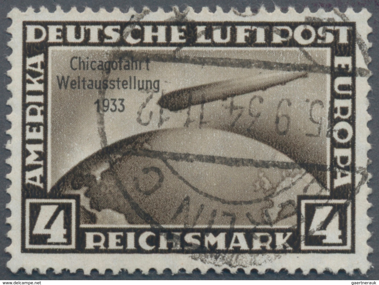 Deutsches Reich - 3. Reich: 1933, 4 Mark Chicagofahrt Sauber Gestempelt. - Lettres & Documents