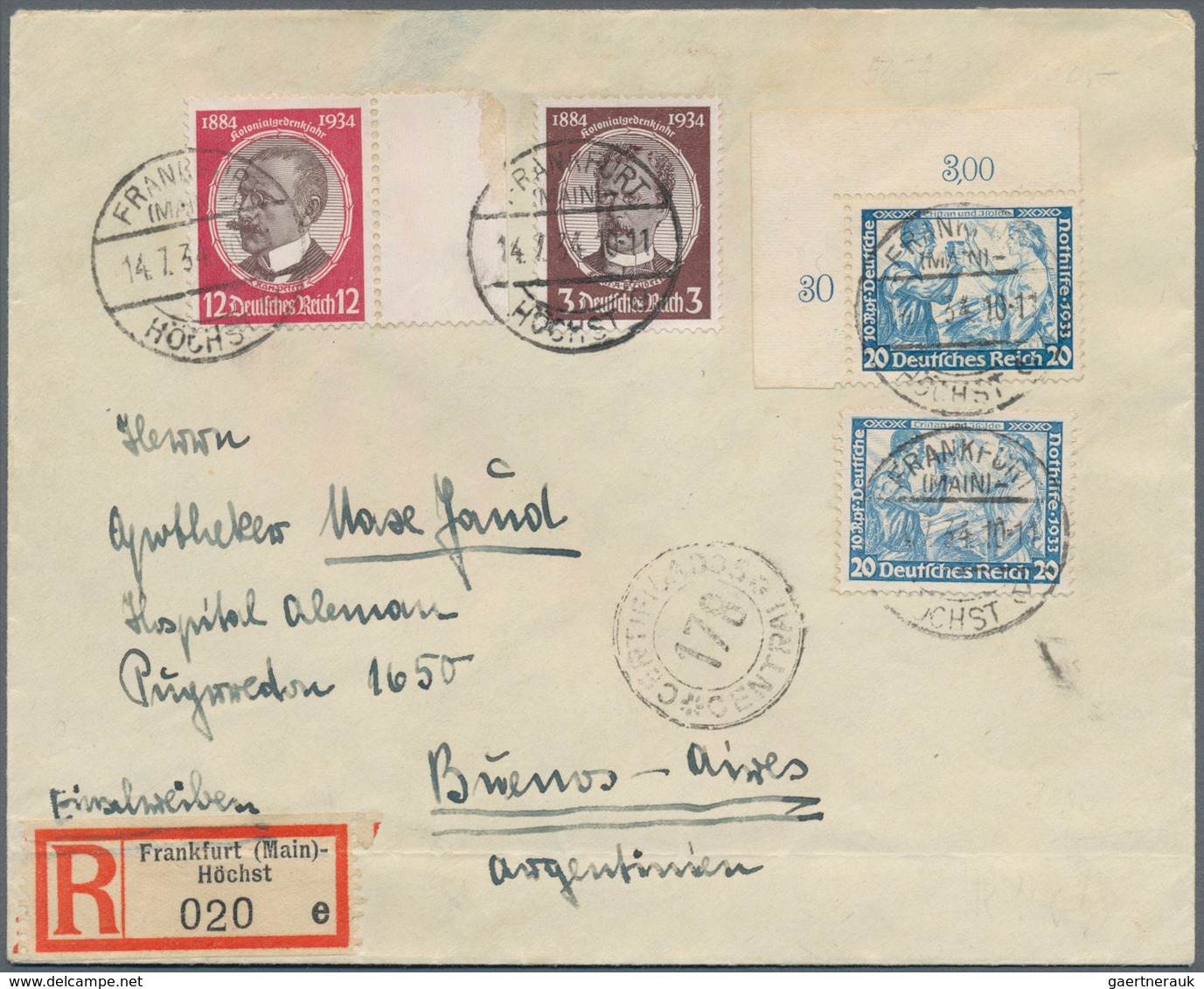 Deutsches Reich - 3. Reich: 1933, 20 Pfg. Wagner In A-Zähnung, Zwei Exemplare, Davon Eine Linke Ober - Lettres & Documents