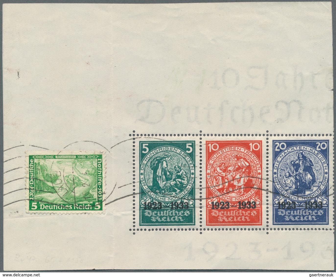 Deutsches Reich - 3. Reich: 1933, 5 Pf. Bis 50 Pf "Nothilfe 1933" Kompletter Satz (dabei 20 Pf Doppe - Lettres & Documents