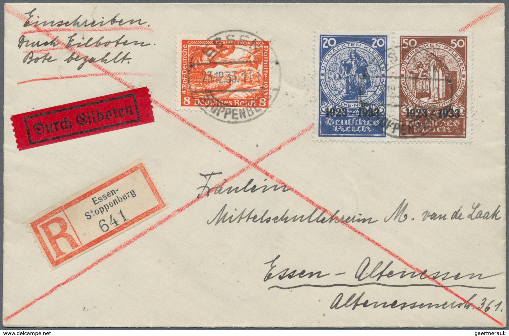 Deutsches Reich - 3. Reich: 1933, Nothilfe-Blockmarken 5 + 10 Pfg. Und 20 + 50 Pfg. Jeweils Im Waage - Covers & Documents