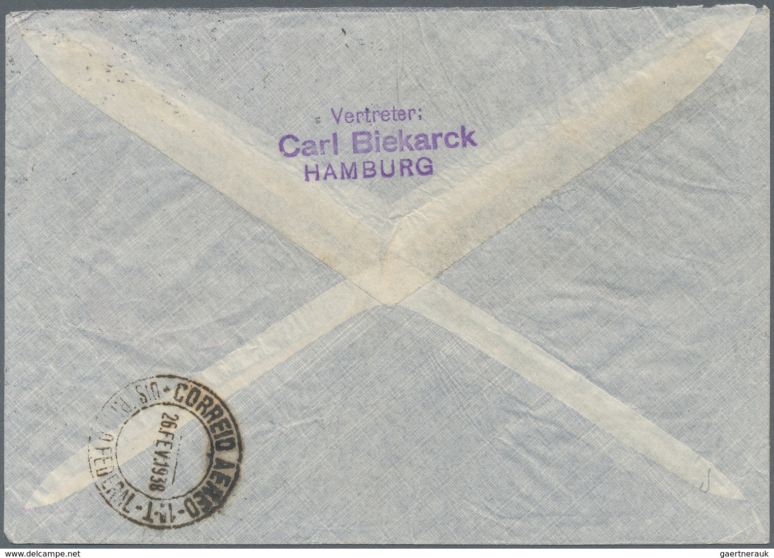 Deutsches Reich - 3. Reich: 1938, "HAMBURG-STRASSENBAHN" Maschinenstempel Auf Luftpostleichtbrief Un - Covers & Documents