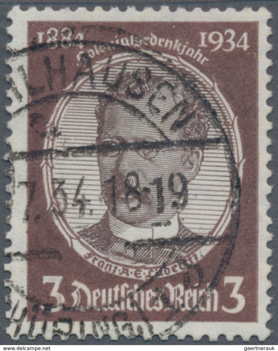 Deutsches Reich - 3. Reich: 1934, 3 Pf Kolonialforscher Dunkelrötlichbraun/dunkelsiena Sauber Gestem - Covers & Documents