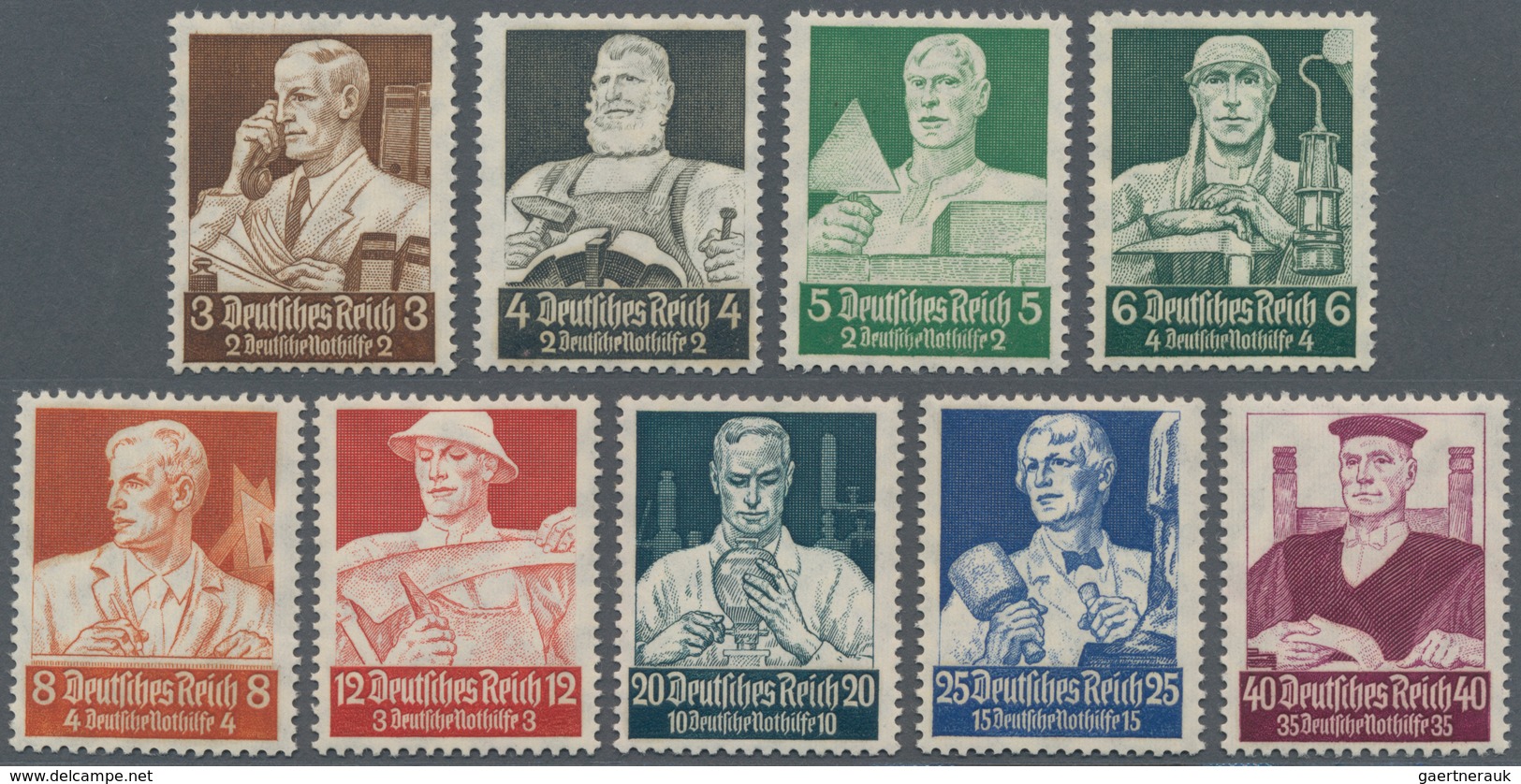 Deutsches Reich - 3. Reich: 1934. Deutsche Nothilfe, "Berufstände", Kompletter Postfrischer Satz. Mi - Briefe U. Dokumente