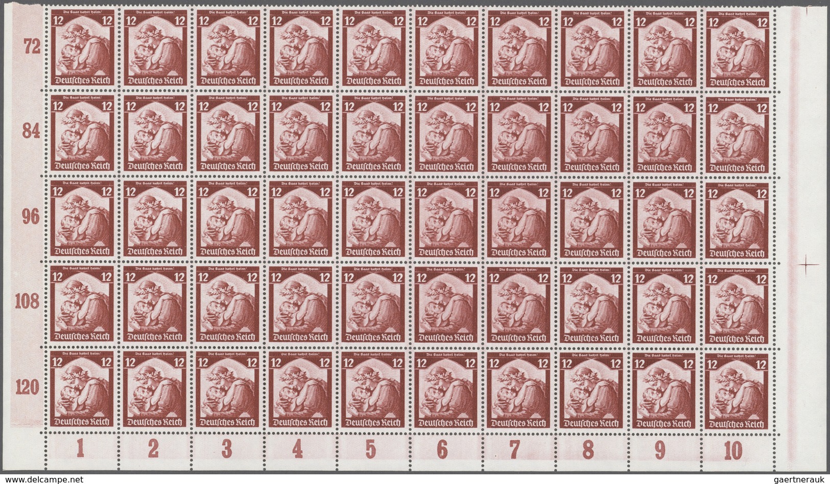 Deutsches Reich - 3. Reich: 1935, 3 Pfg. Bis 25 Pfg. Saarabstimmung Im Kpl. Unteren Bogensatz, Mitti - Briefe U. Dokumente