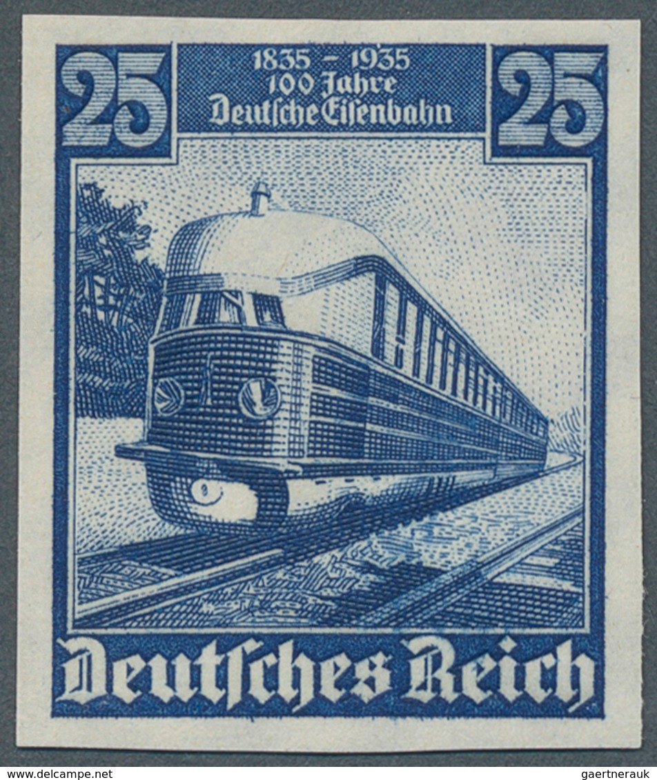 Deutsches Reich - 3. Reich: 1935, "100 Jahre Deutsche Eisenbahn" 25 Pfg. Blauultramarin, Postfrische - Covers & Documents