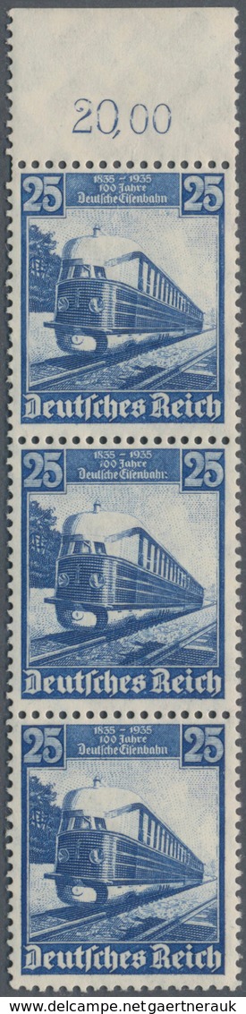 Deutsches Reich - 3. Reich: 1935, 25 Pf. Blau 100 Jahre Deutsche Eisenbahn Mit Seltenem Plattenfehle - Covers & Documents