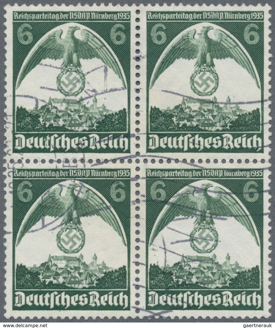 Deutsches Reich - 3. Reich: 1935, 6 Pf. Reichsparteitag Mit Seitenverkehrtem Wz. Im Viererblock Gest - Briefe U. Dokumente