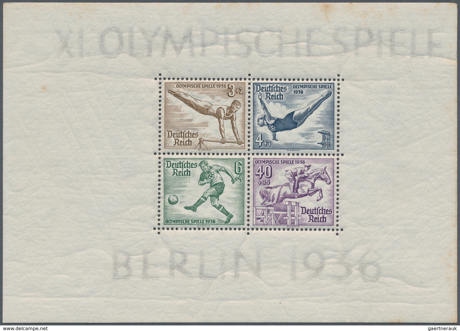 Deutsches Reich - 3. Reich: 1936, Olympiade-Blockausgabe Postfrisch Mit Waager. Dezentrierung Nach R - Covers & Documents