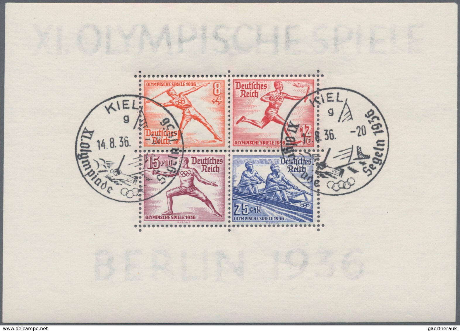 Deutsches Reich - 3. Reich: 1936, Olympiade-Blockpaar Auf Typisch Bräunlichem Dicken Karton-Papier M - Brieven En Documenten