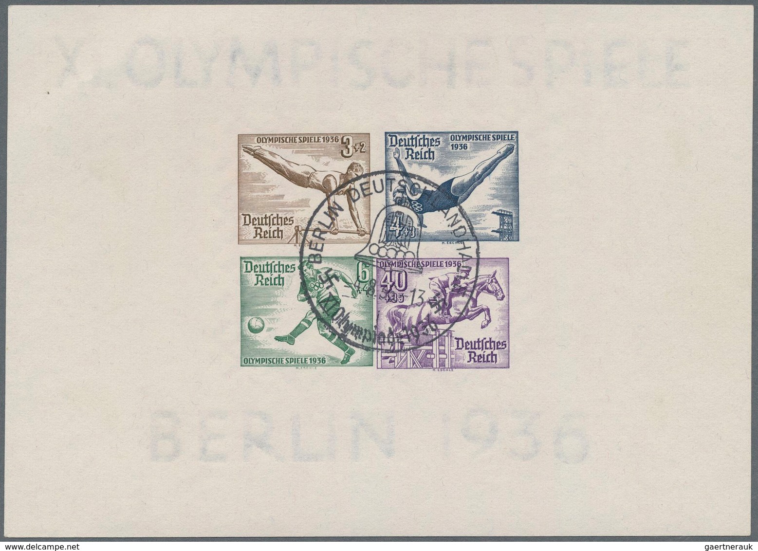 Deutsches Reich - 3. Reich: 1936, Block-Ausgabe "Olympische Sommerspiele In Berlin", UNGEZÄHNT, Der - Covers & Documents