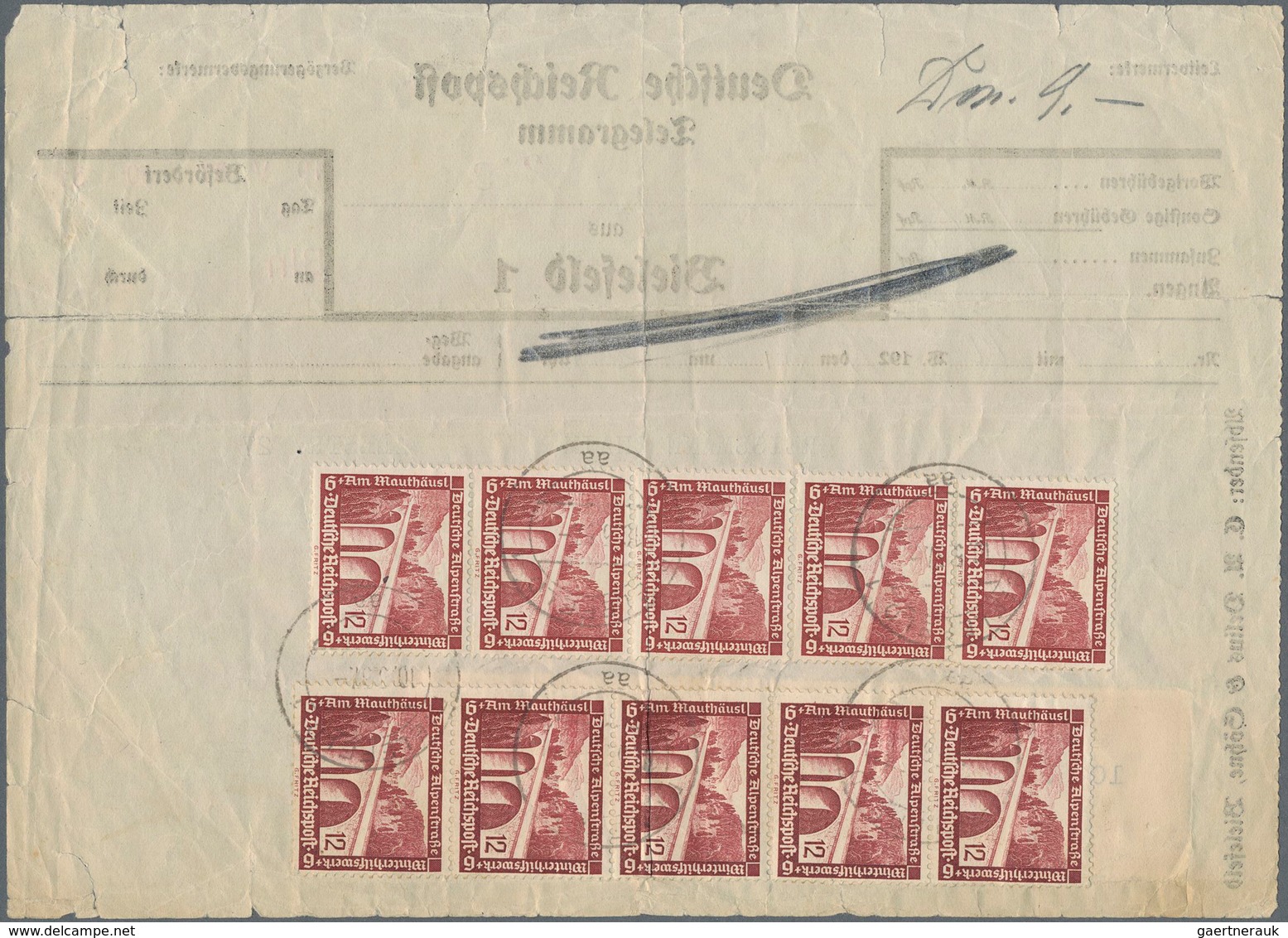 Deutsches Reich - 3. Reich: 1937, Reichspost-Telegramm Aus BIELEFELD Mit Sehr Seltener Mehrfachfrank - Briefe U. Dokumente