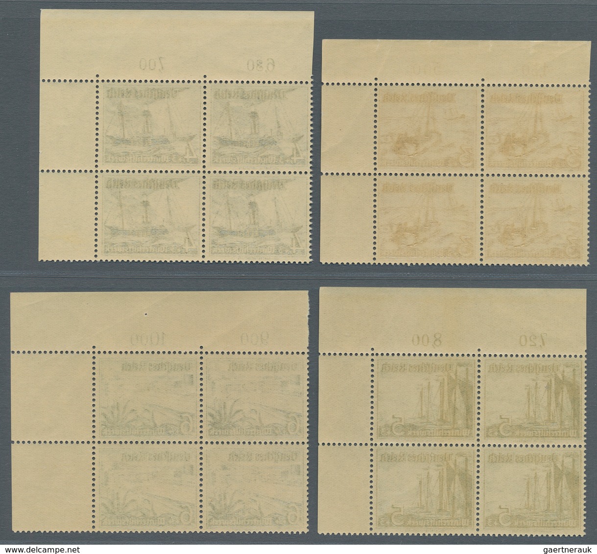 Deutsches Reich - 3. Reich: 1937, Winterhilfswerk: Schiffe Als Postfrischer Viererblock-Satz Je Aus - Briefe U. Dokumente