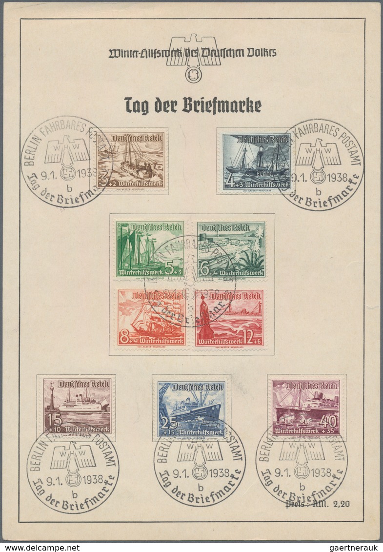 Deutsches Reich - 3. Reich: 1937, WHW Schiffe 15+10 Pf Mit Seltenem Plattenfehler "Peilstab" Zusamme - Covers & Documents