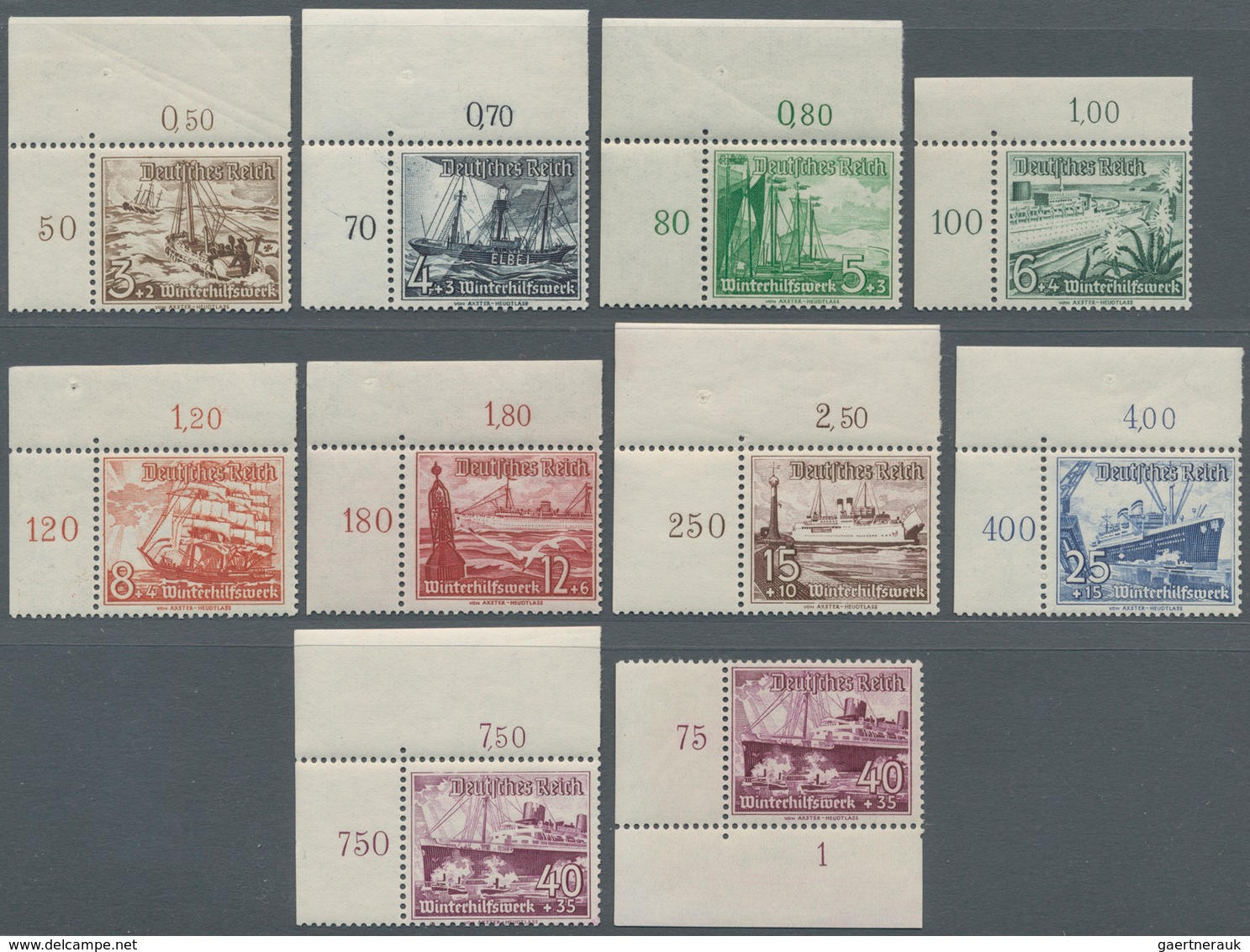 Deutsches Reich - 3. Reich: 1937, 40 Pf Winterhilfswerk Schiffe Mit Senkrechter Gummiriffelung Aus D - Covers & Documents