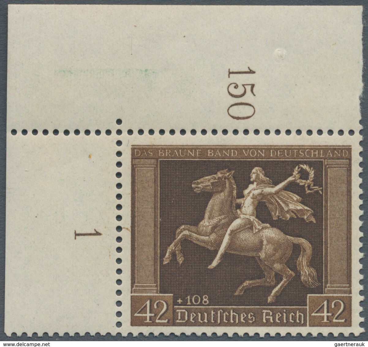 Deutsches Reich - 3. Reich: 1938, 42+108 Pf, „Das Braune Band Von Deutschland, München Riem“ Postfri - Briefe U. Dokumente