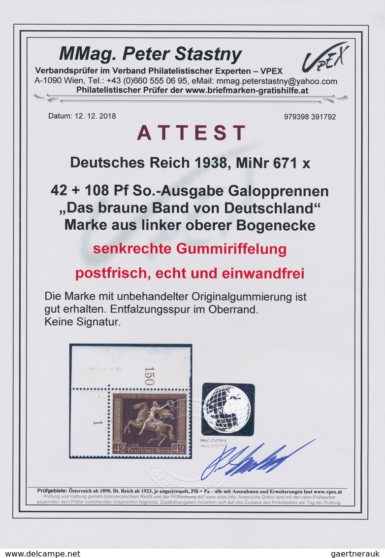 Deutsches Reich - 3. Reich: 1938, 42+108 Pf, „Das Braune Band Von Deutschland, München Riem“ Postfri - Briefe U. Dokumente