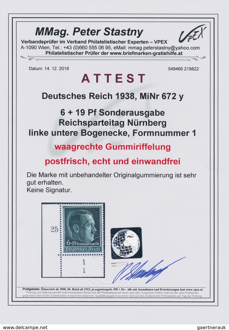 Deutsches Reich - 3. Reich: 1938, 6+19 Pf Reichsparteitag Nürnberg, 2 Postfrische Ecken Links Unten - Briefe U. Dokumente